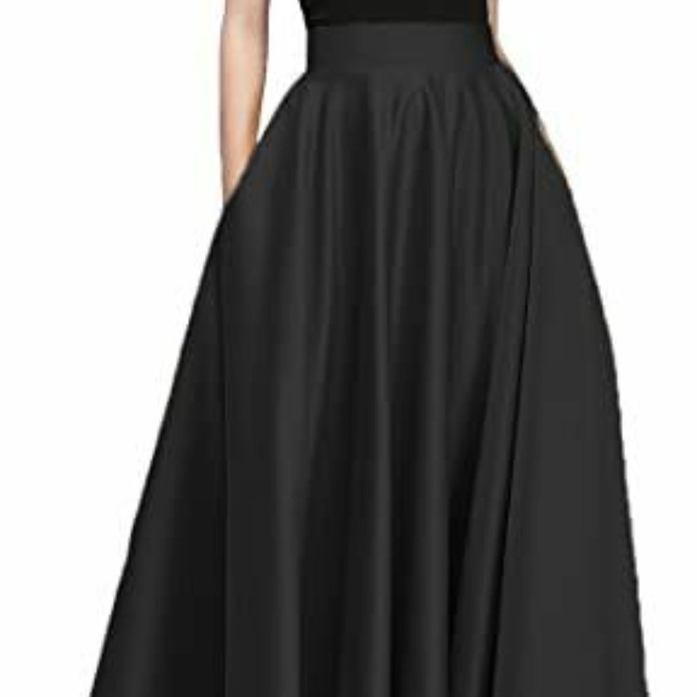 Honey Qiao Women's High Waist Long Satin Skirt